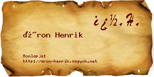 Áron Henrik névjegykártya