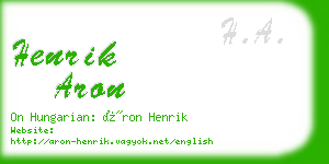 henrik aron business card